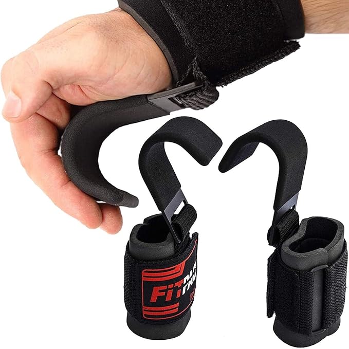LORDEX Fitness Lifting Hook Straps | خطافات رفع الأثقال مع أحزمة دعم المعصم