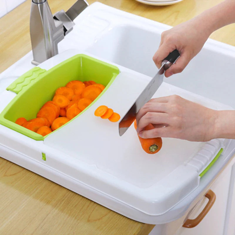 Kitchen Drain Cutting Board | لوح التقطيع والتصريف الذكي للمطبخ 🏠✨