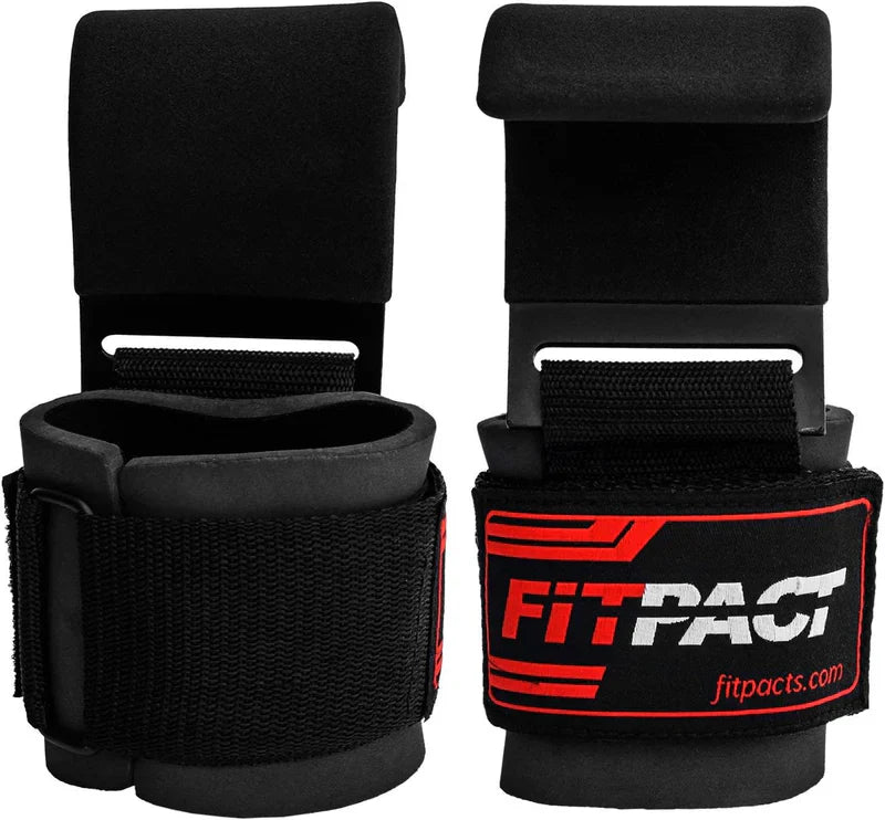 LORDEX Fitness Lifting Hook Straps | خطافات رفع الأثقال مع أحزمة دعم المعصم