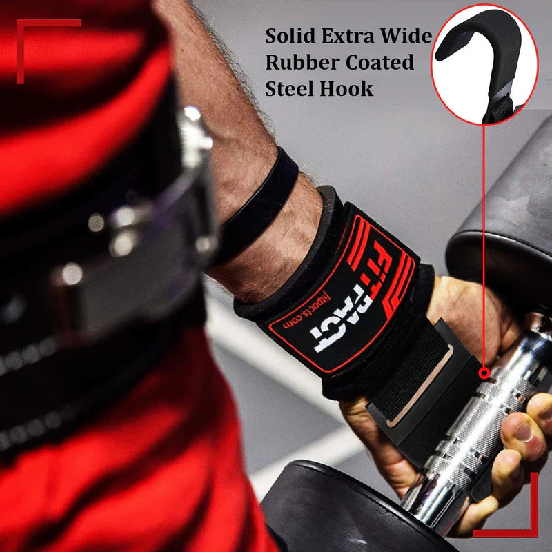LORDEX Fitness Lifting Hook Straps | خطافات رفع الأثقال مع أحزمة دعم المعصم